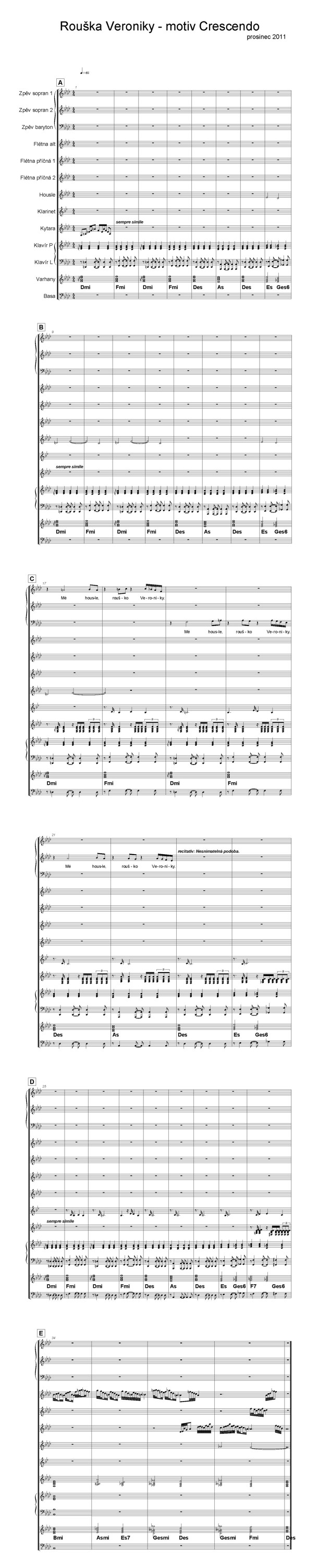 Rouška Veroniky - motiv Crescendo